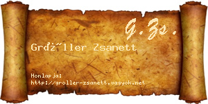 Gröller Zsanett névjegykártya