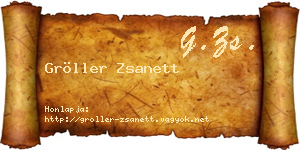 Gröller Zsanett névjegykártya
